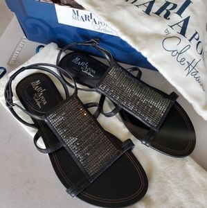 New Shiny black sandal
